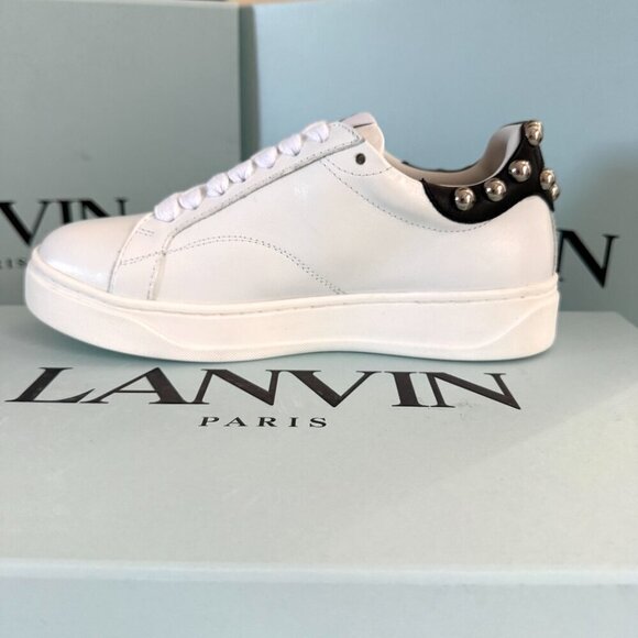 Lanvin Women's DDB0 White Leather Sneakers with Studs Size 36-40 - Picture 10 of 15